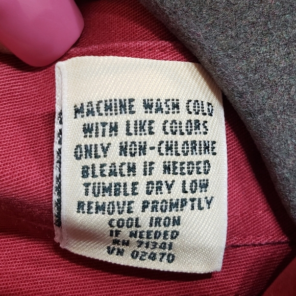 L.L Bean Size Large Tall Button Down Long Sleeve Shirt Cranberry Red Co… - Picture 12 of 12